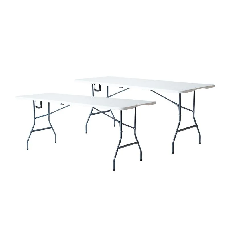 Set de 2 mesas plegables blancas CASÁLIA de 180 cm